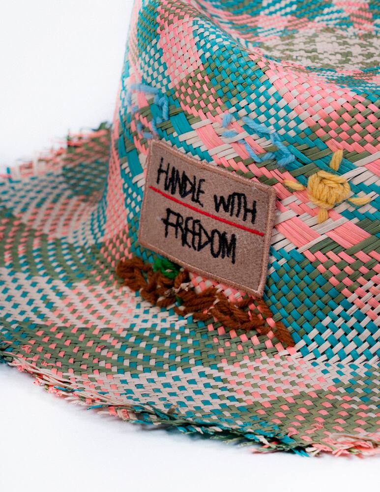rinascente Handle With Freedom Straw Hat - multi