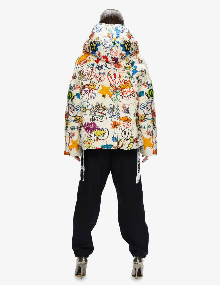 rinascente Khrisjoy Graffiti bear down jacket - White