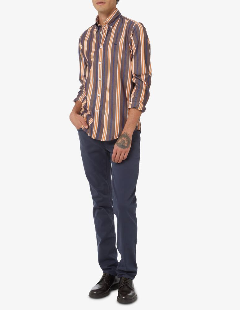 rinascente Harmont & Blaine Camicia di cotone a righe - Marrone