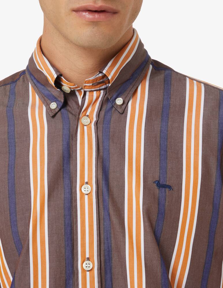 rinascente Harmont & Blaine Camicia di cotone a righe - Marrone
