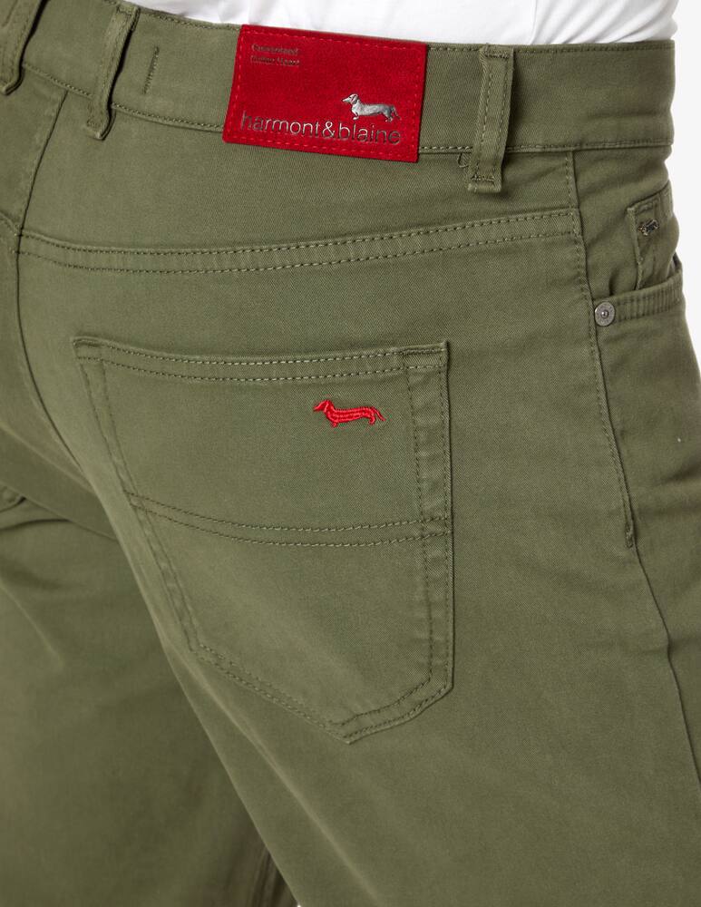 rinascente Harmont & Blaine Pantaloni 5 tasche gabardina - verde
