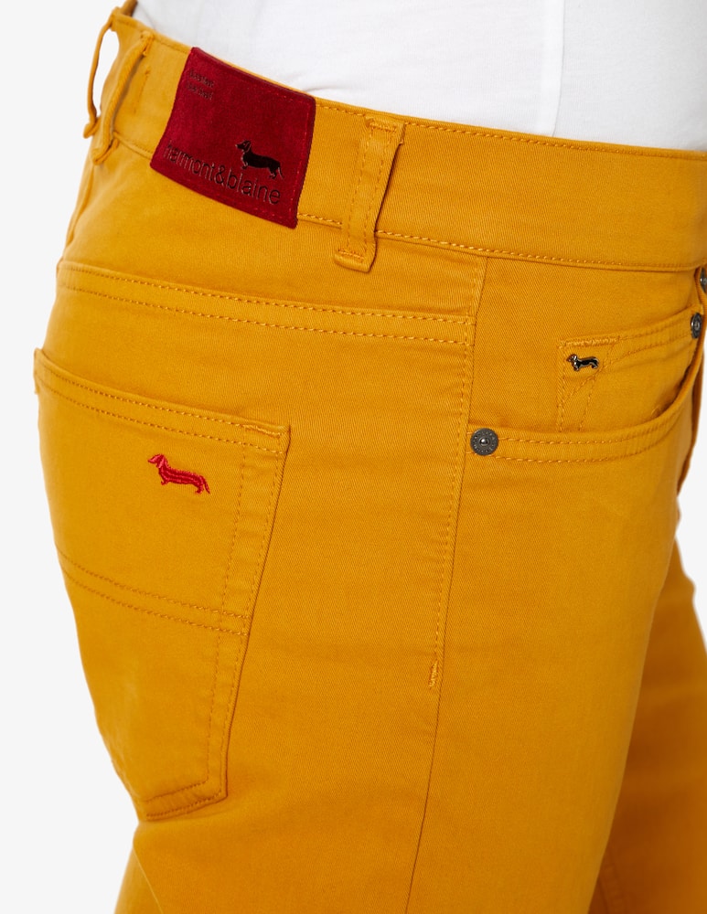 rinascente Harmont & Blaine Pantaloni 5 tasche gabardina - ocra