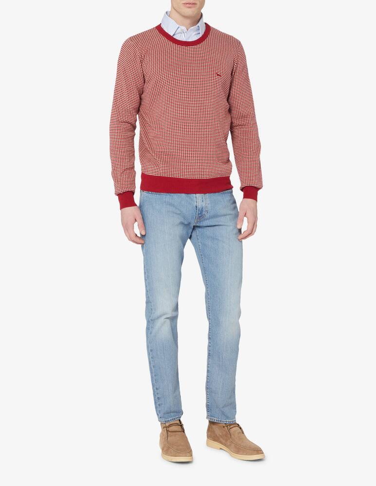 rinascente Harmont & Blaine Bicolor jaquard crewneck jumper Red 