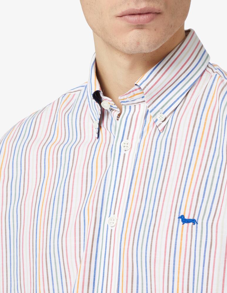 rinascente Harmont & Blaine Camicia maniche lunghe in cotone e lino rigata Multicolor 