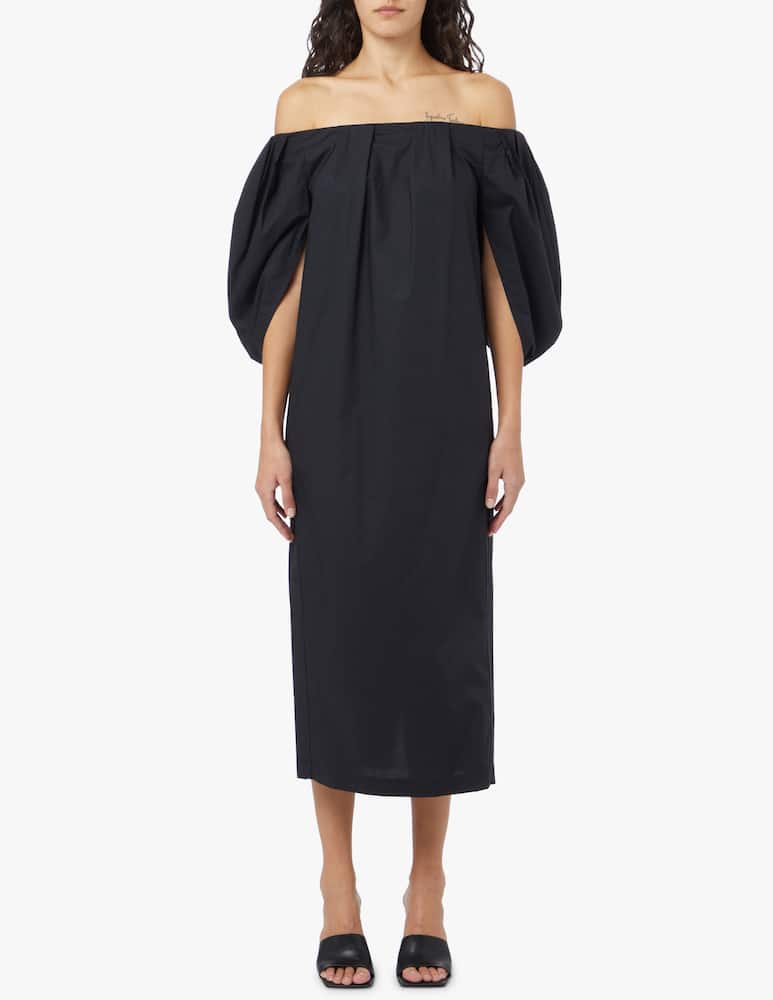TELA Vestito midi in cotone - nero - immagine 2 TELA Vestito midi in cotone - nero - immagine 2