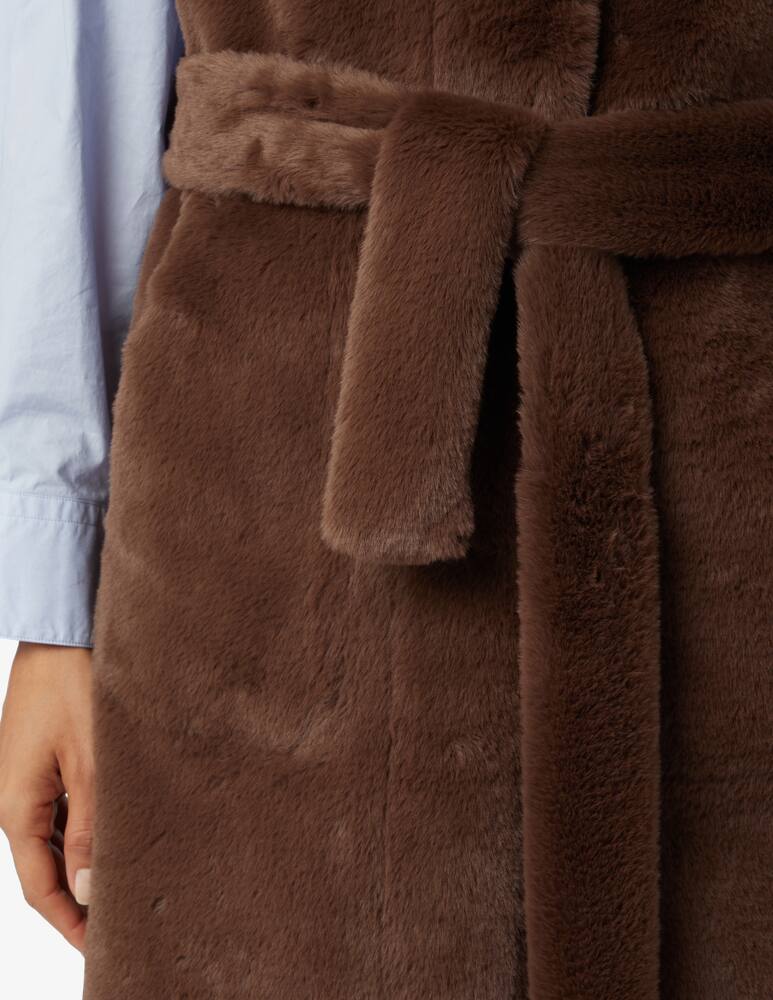 rinascente TELA Cappotto smanicato in pelliccia sintetica - Marrone