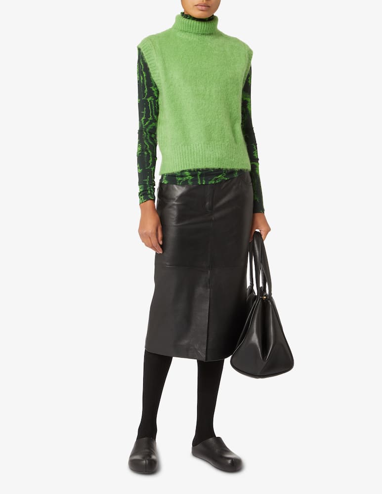 rinascente TELA Mohair blend turtleneck vest - Green