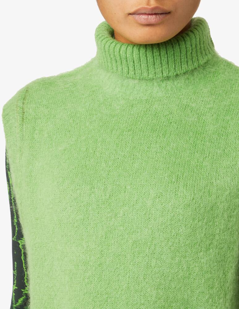 rinascente TELA Mohair blend turtleneck vest - Green