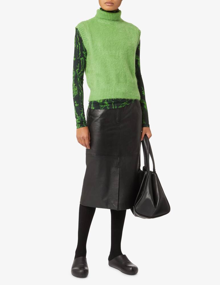 rinascente TELA Maglia a collo alto in jersey stampato - Verde