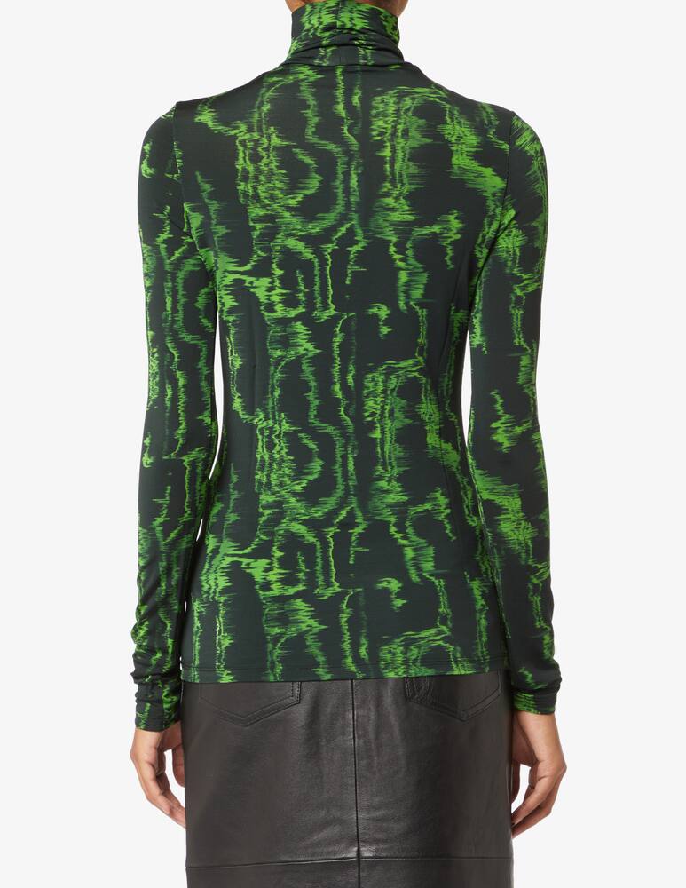rinascente TELA Maglia a collo alto in jersey stampato - Verde