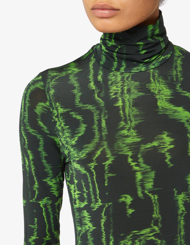 rinascente TELA Maglia a collo alto in jersey stampato - Verde