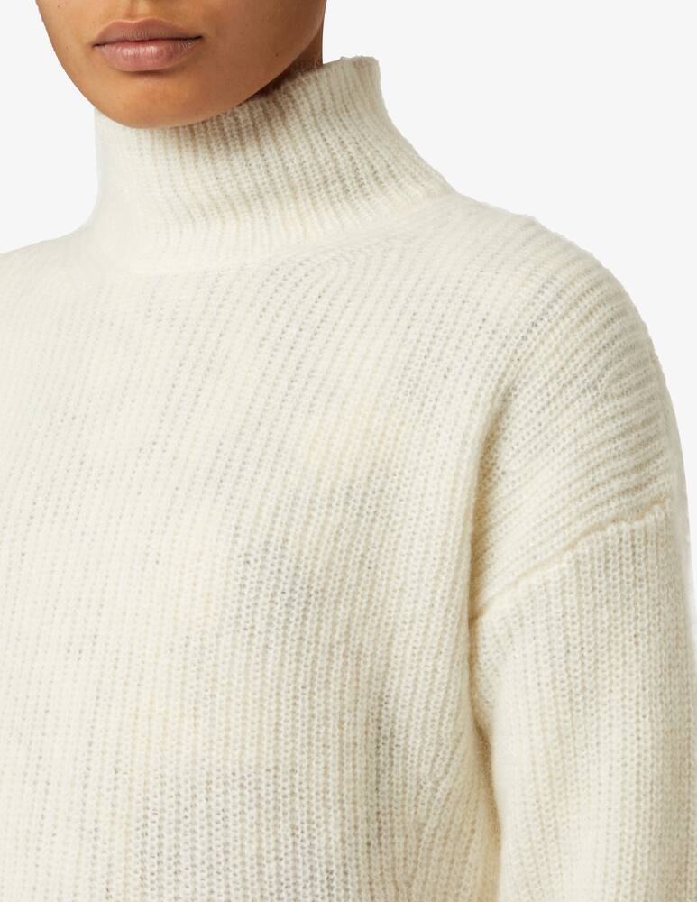 rinascente TELA Mohair blend boxy sweater with high collar - White