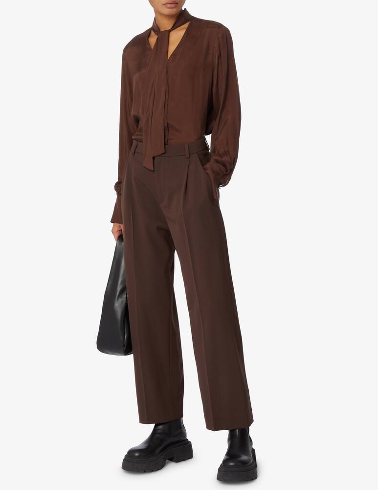 rinascente TELA Camicia manica lunga con cravattina - Marrone