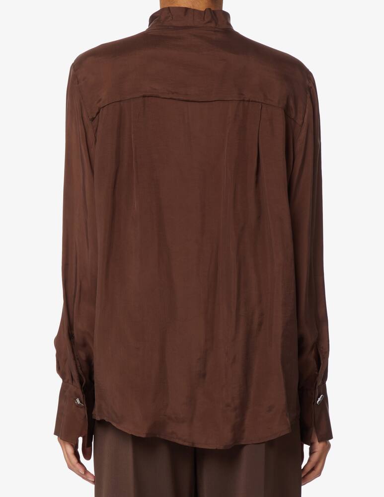 rinascente TELA Camicia manica lunga con cravattina - Marrone