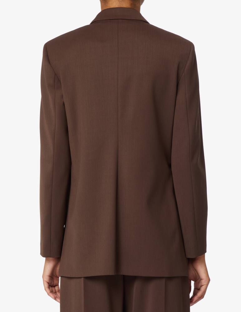 rinascente TELA Double-breasted jacket in technical wool - Brown
