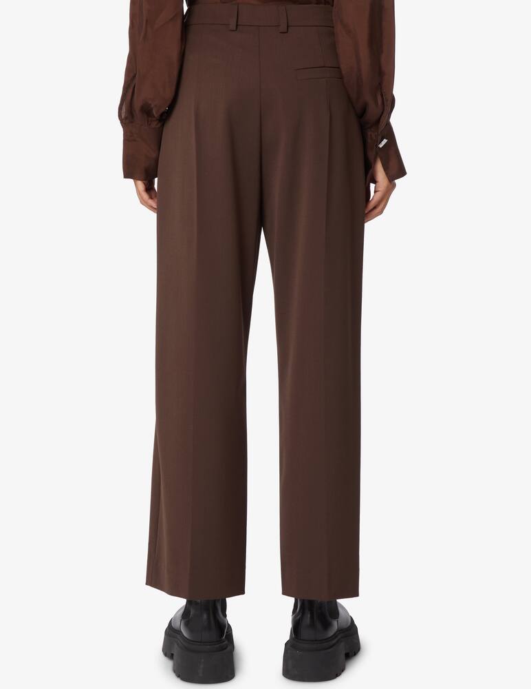 rinascente TELA Pantalone gamba larga in lana tecnica - Marrone