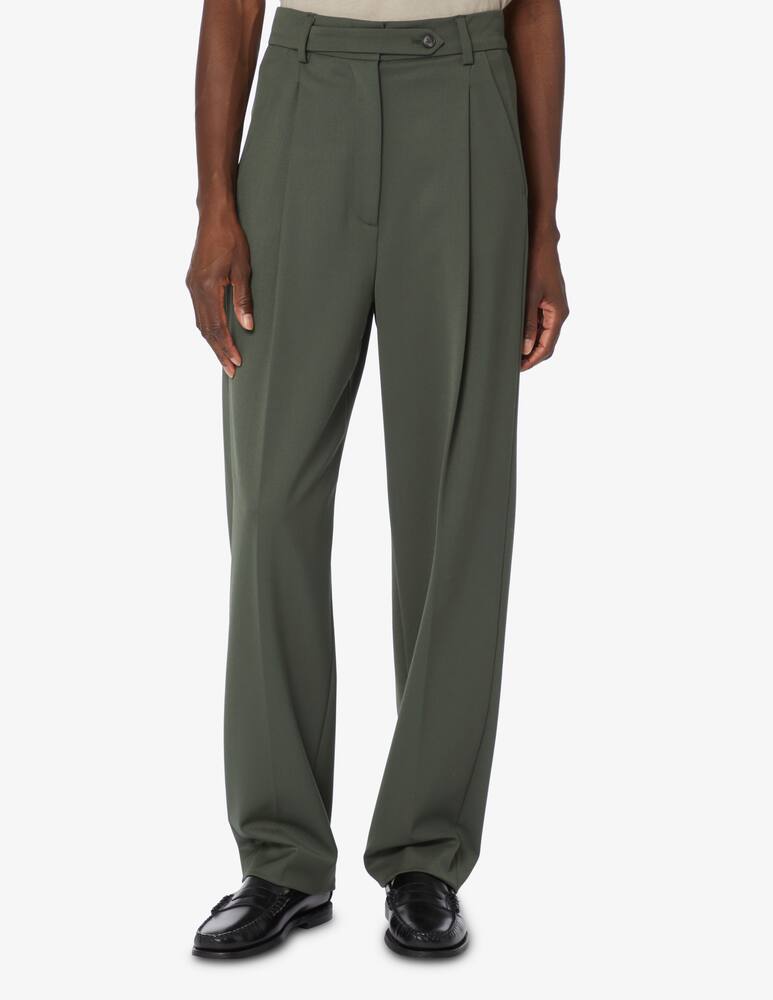 rinascente TELA Pantalone gamba a carota in lana tecnica - Oliva