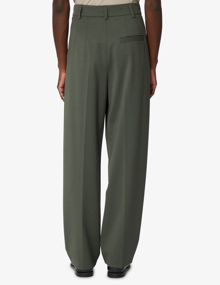 rinascente TELA Pantalone gamba a carota in lana tecnica - Oliva