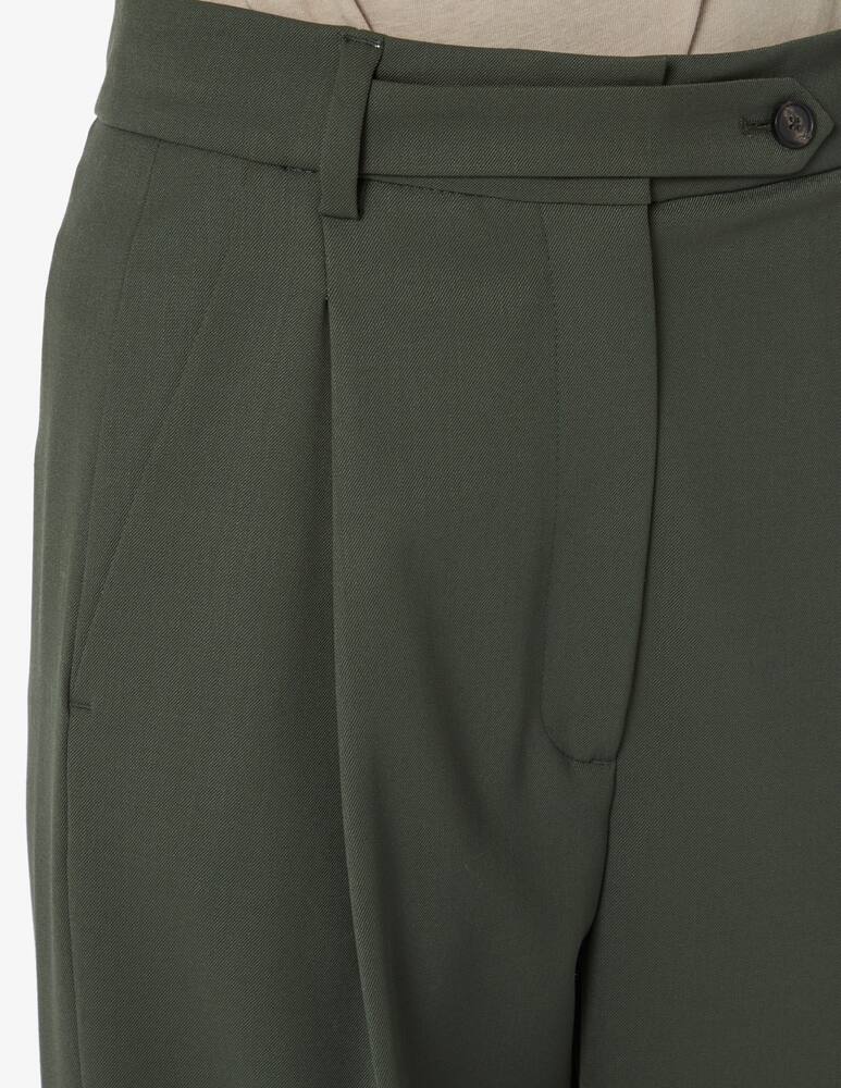 rinascente TELA Pantalone gamba a carota in lana tecnica - Oliva