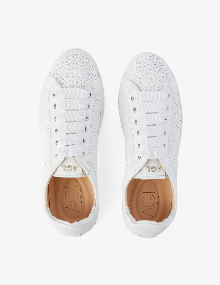 rinascente AGL Sneakers in pelle con dettagli traforati - bianco