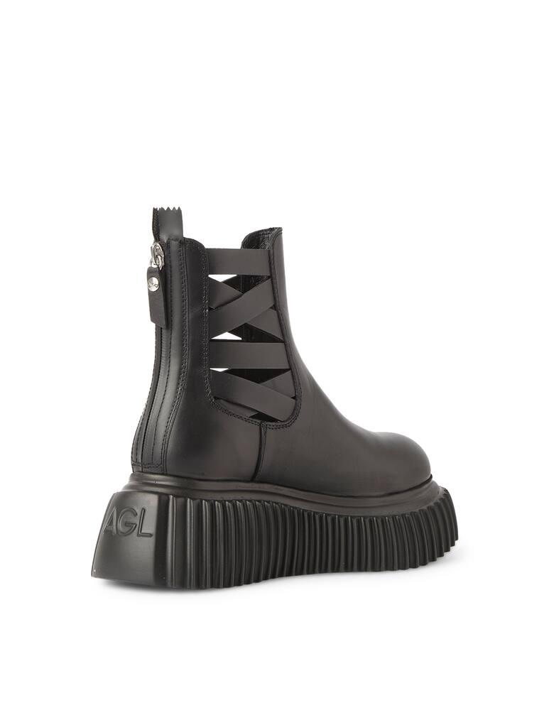 rinascente AGL Anfibi in pelle con dettagli aperture laterali - nero