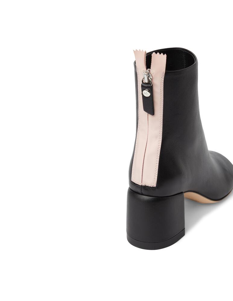 rinascente AGL Leather ankle boots with two-tone zip detail - black