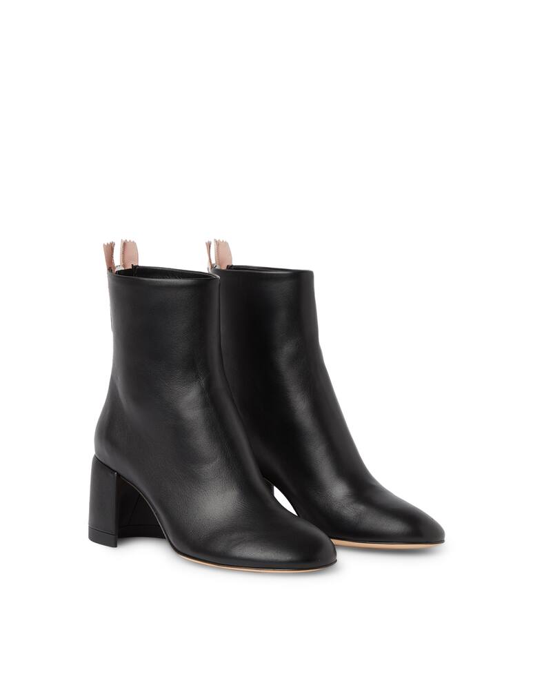 rinascente AGL Leather ankle boots with two-tone zip detail - black