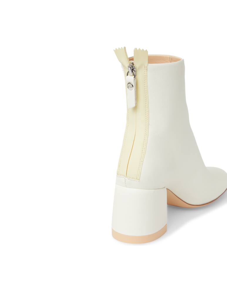 rinascente AGL Leather ankle boots with two-tone zip detail - white