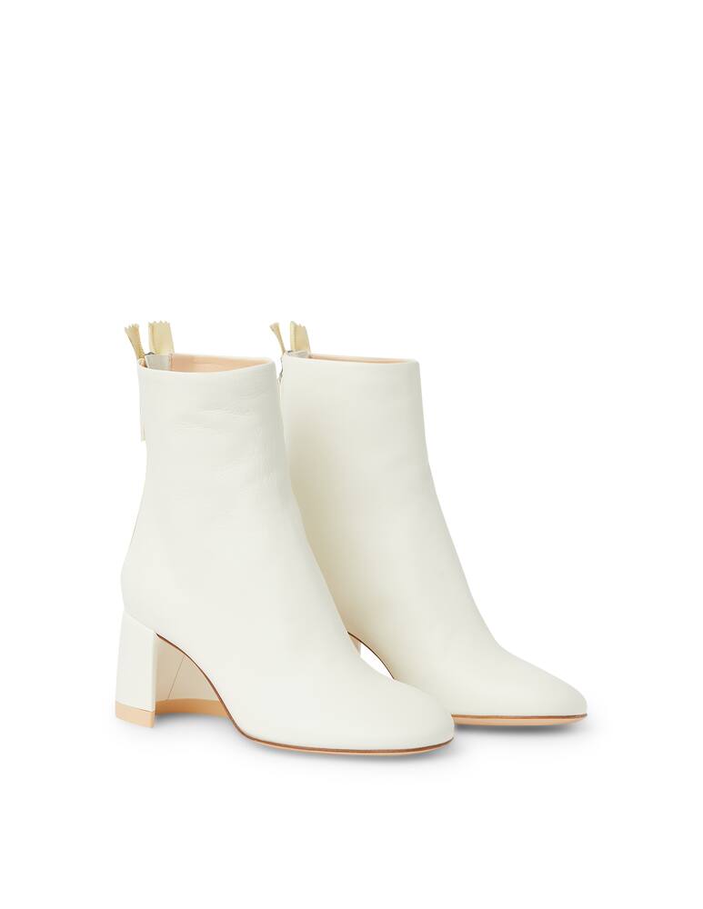 rinascente AGL Leather ankle boots with two-tone zip detail - white