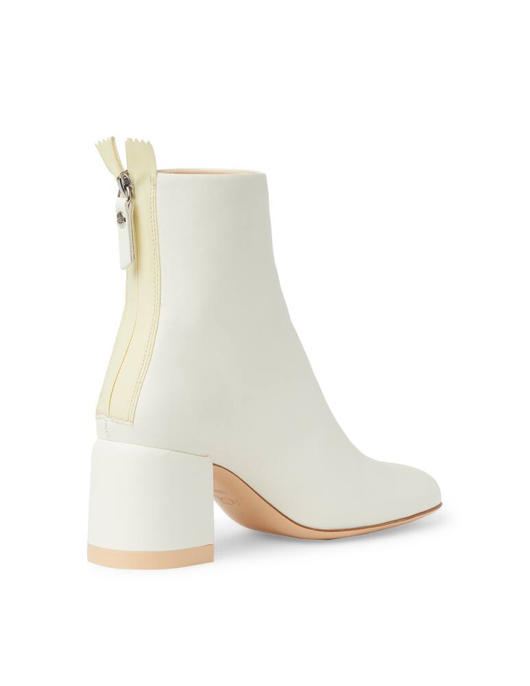 rinascente AGL Leather ankle boots with two-tone zip detail - white