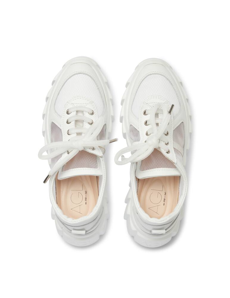 rinascente AGL Sneakers in pelle con dettagli traforati - bianco