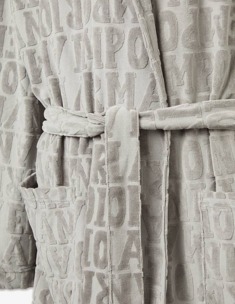 rinascente Emporio Armani Dressing gown jacquard bold logo chenille