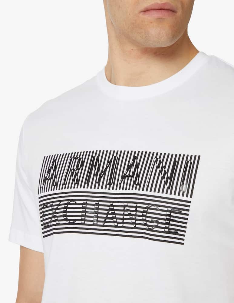 rinascente Armani Exchange Slim fit stripes logo t-shirt