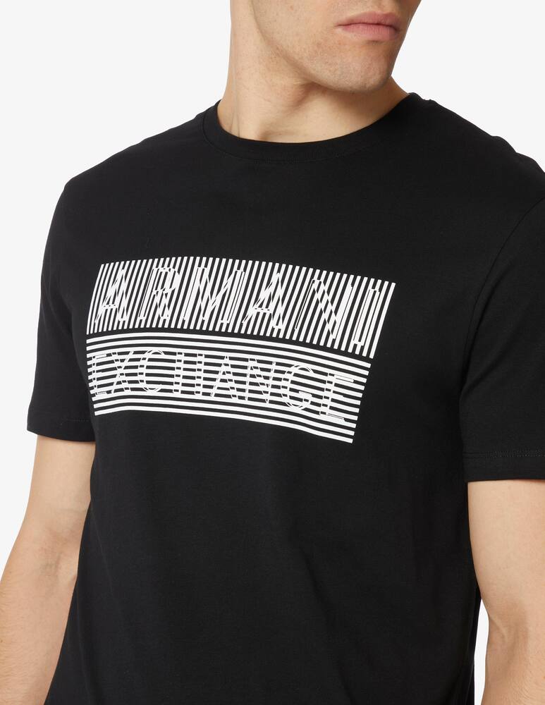 rinascente Armani Exchange Slim fit stripes logo t-shirt