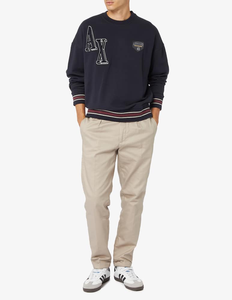 rinascente Armani Exchange Logo campus crewneck jumper