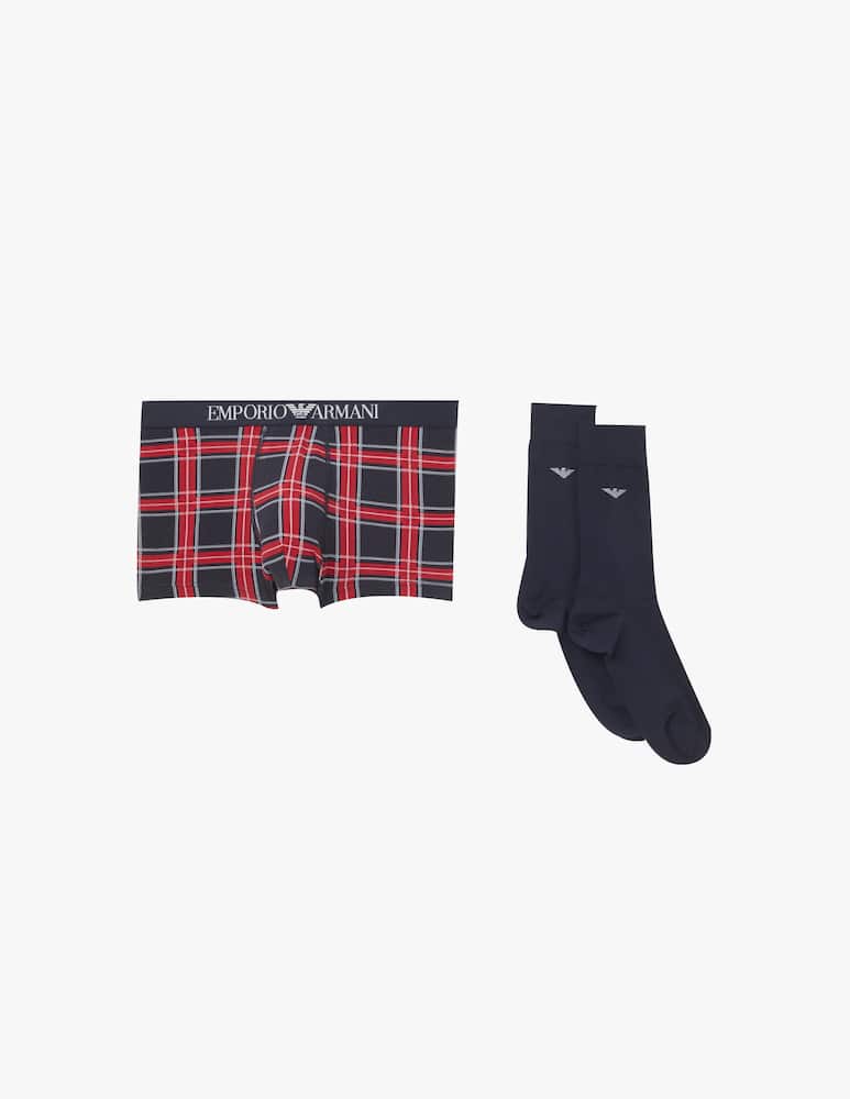 Armani Boxer e calzini tartan mix gift set - immagine 1 Armani Boxer e calzini tartan mix gift set - immagine 1