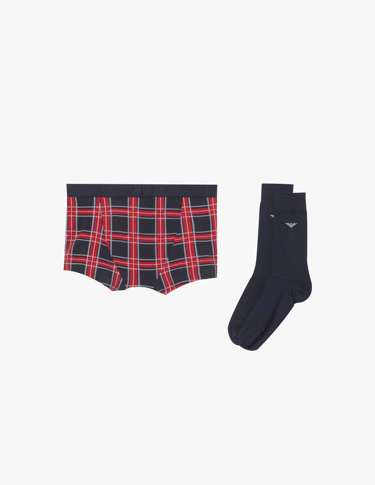 rinascente Armani Trunk + socks tartan mix gift set