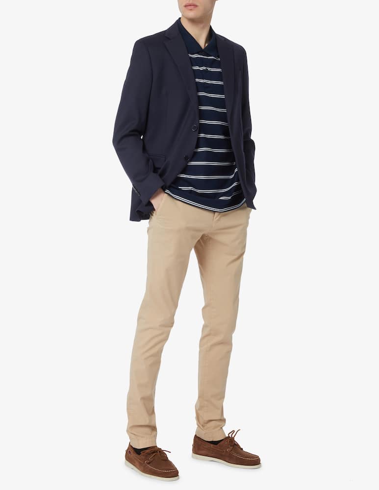 rinascente Paul & Shark Double stripe short sleeve piquet polo 