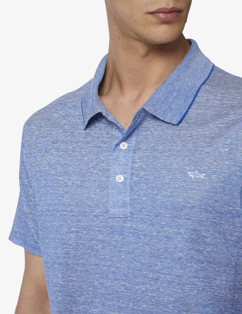 rinascente Paul & Shark Linen and cotton short sleeve polo 