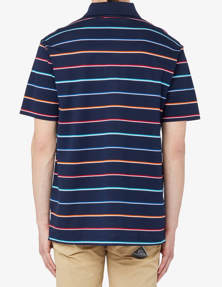 rinascente Paul & Shark Multi stripe short sleeve piquet polo 