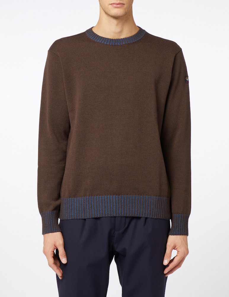 rinascente Paul & Shark Bicolor profile crewneck jumper