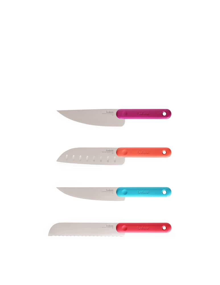 rinascente Trebonn Block With Four Japanese Knives And Bamboo Cutting Board - Grey