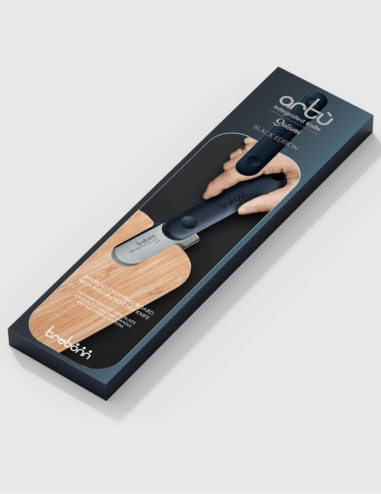 rinascente Trebonn Artù Black Edition Bamboo Chopping Board With Salami Knife - Black