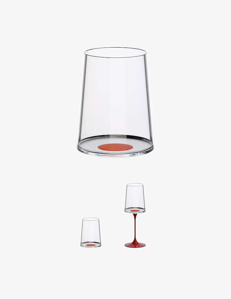 rinascente Trebonn Bicchiere in vetro spaccato 28Cl rosso senza Stelo Set 2 Pz