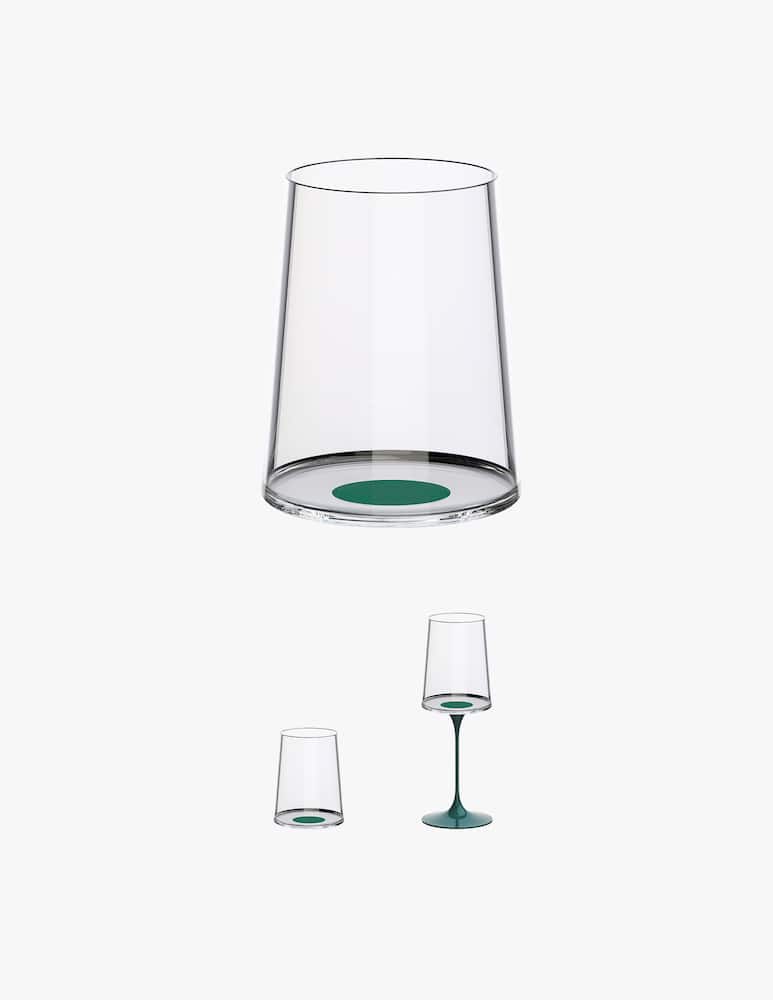 Trebonn Bicchiere in vetro spaccato 28Cl verde senza Stelo Set 2 Pz - immagine 1 Trebonn Bicchiere in vetro spaccato 28Cl verde senza Stelo Set 2 Pz - immagine 1