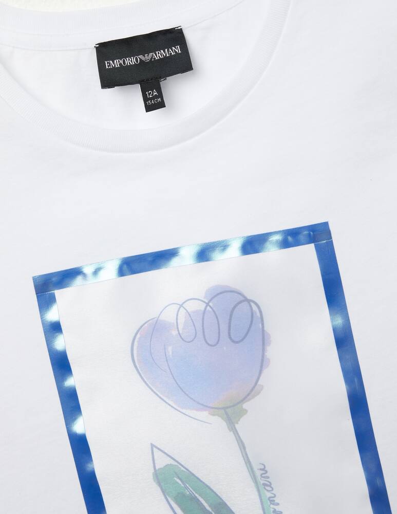 rinascente Emporio Armani Printed flower organza t-shirt
