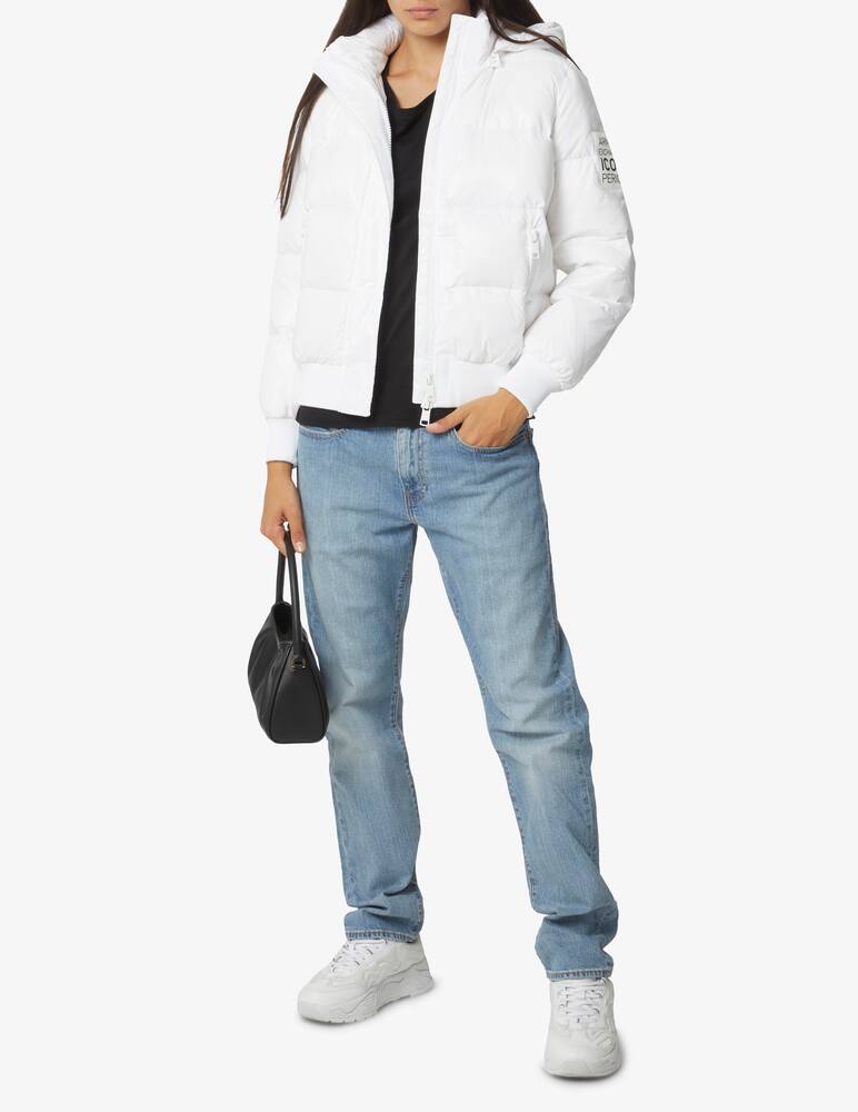 rinascente Armani Exchange Giacca bomber corta con cappuccio - Bianco