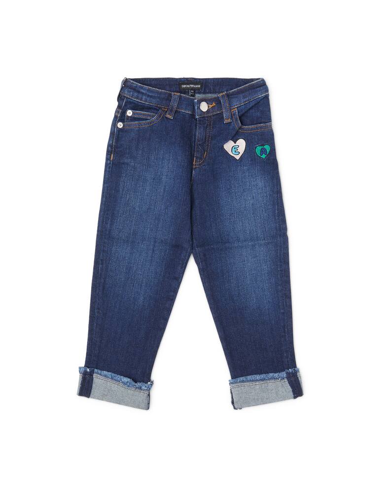 rinascente Emporio Armani Jeans con risvolto e patch cuore logato