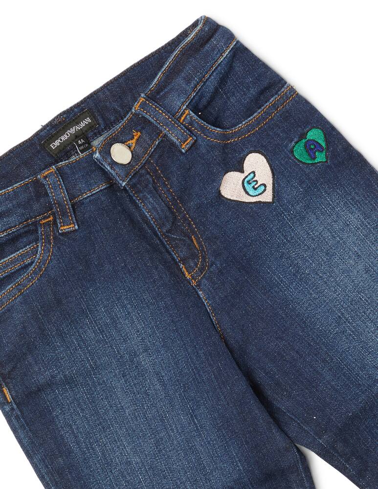 rinascente Emporio Armani Jeans con risvolto e patch cuore logato
