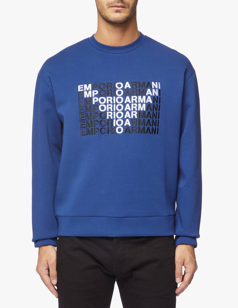 rinascente Emporio Armani Logo lettering embroidery roundneck sweatshirt